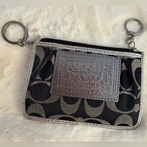 Coach Poppy Black and Silver Clutch